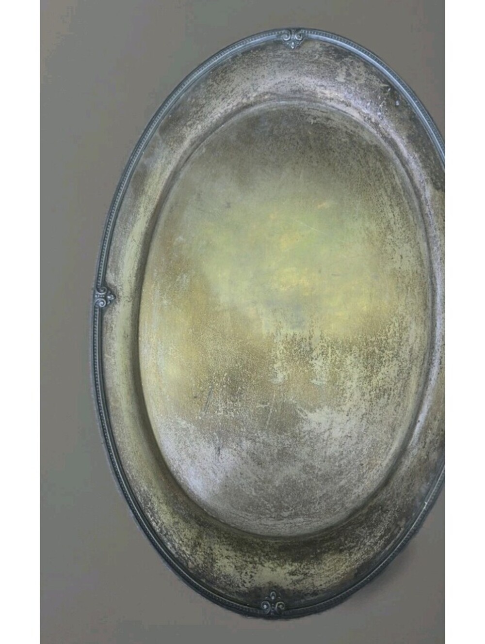 Antique KS Co EPNS Oval Serving Butler Tray Platter 17.5"X12"